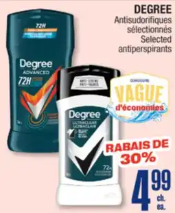 Jean Coutu DEGREE Selected antiperspirants offer