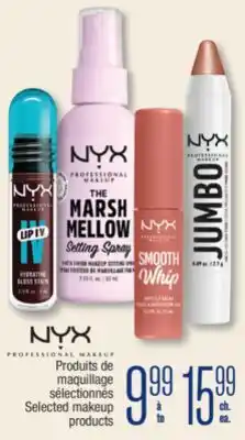 Jean Coutu NYX Selected makeup products offer