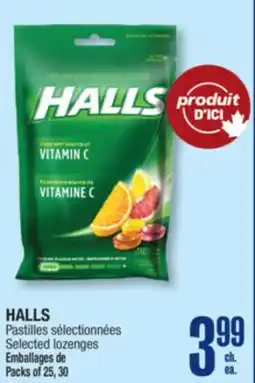 Jean Coutu HALLS Selected lozenges offer