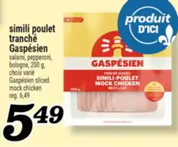 Marché Richelieu SIMILI POULET TRANCHÉ GASPÉSIEN | GASPÉSIEN SLICED MOCK CHICKEN offer