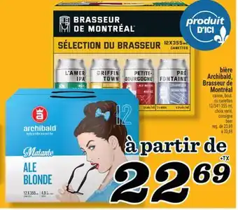 Marché Richelieu BIÈRE ARCHIBALD, BRASSEUR DE MONTRÉAL | BEER offer