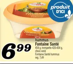 Marché Richelieu HUMMUS FONTAINE SANTÉ | FONTAINE SANTÉ HUMMUS offer