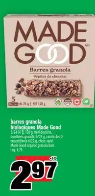 Super C BARRES GRANOLA BIOLOGIQUES MADE GOOD | MADE GOOD ORGANIC GRANOLA BARS offer