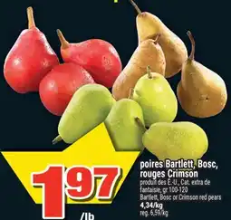 Super C POIRES BARTLETT, BOSC, ROUGES CRIMSON | BARTLETT, BOSC OR CRIMSON RED PEARS offer