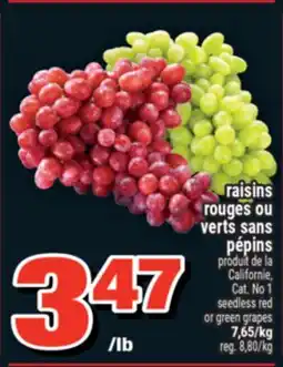 Super C RAISINS ROUGES OU VERTS SANS PÉPINS | SEEDLESS RED OR GREEN GRAPES offer