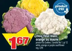 Super C CHOU-FLEUR BLANC, ORANGE OU MAUVE | WHITE, ORANGE OR PURPLE CAULIFLOWER offer