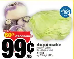 Super C CHOU PLAT OU RABIOLE | FLAT CABBAGE OR TURNIP offer