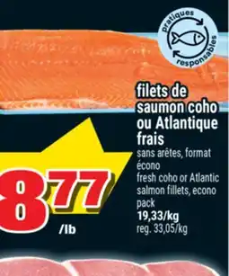 Super C FILETS DE SAUMON COHO OU ATLANTIQUE FRAIS | FRESH COHO OR ATLANTIC SALMON FILLETS, ECONO PACK offer