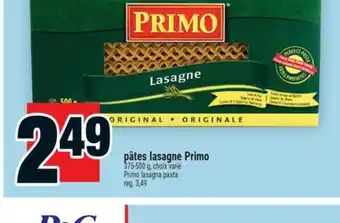Super C PÂTES LASAGNE PRIMO | PRIMO LASAGNA PASTA offer