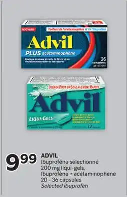 Brunet ADVIL Ibuprofène sélectionné 200mg liqui-gels, Ibuprofène + acétaminophène offer