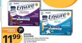 Brunet ENSURE, GLUCERNA Substituts de repas sélectionnés offer