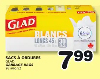 Marches Tradition GLAD GARBAGE BAGS offer