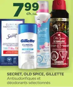 Proxim SECRET, OLD SPICE, GILLETTE Antisudorifiques et déodorants sélectionnés offer