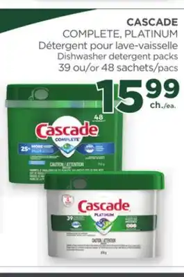 Proxim CASCADE COMPLETE, PLATINUM Dishwasher detergent packs offer