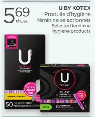 Proxim U BY KOTEX Selected feminine hygiene products offer