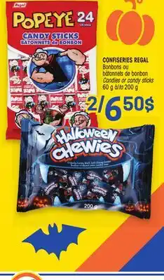Uniprix CONFISERIES REGAL Bonbons ou bâtonnets de bonbon / Candies or candy sticks offer