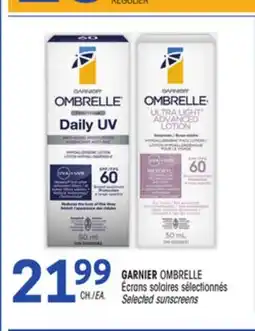 Uniprix GARNIER OMBRELLE Écrans solaires sélectionnés/Selected sunscreens offer