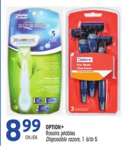 Uniprix OPTION+ Rasoirs jetables / Disposable razors offer