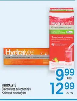 Uniprix HYDRALYTE Électrolytes sélectionnés /Selected electrolytes offer
