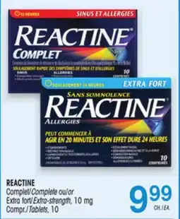 Uniprix REACTINE Complet/Complete ou/or Extra fort/Extra-strength, Compr./Tablets offer