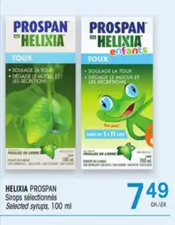 Uniprix HELIXIA PROSPAN Sirops sélectionnés / Selected syrups offer