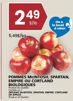 Rachelle-Bery Grocery ORGANIC MccINTOSH, SPARTAN, EMPIRE, CORTLAND OR APPLES offer