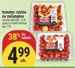 Marché Adonis TOMATES RAISINS OU MÉLANGÉES | GRAPE OR MIXED TOMATOES offer
