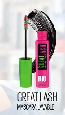 Uniprix MAYBELLINE NEW YORK GREAT LASH MASCARA LAVABLE Produits sélectionnés/Selected products offer