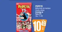 Jean Coutu POPEYE Candy sticks offer