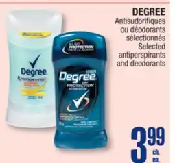 Jean Coutu DEGREE Selected hair care and hair styling products offer