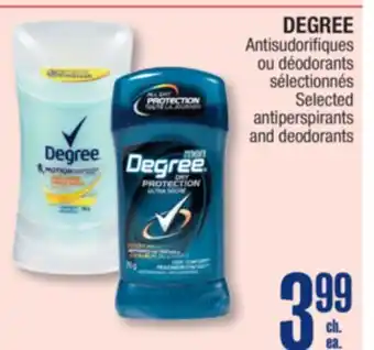 Jean Coutu DEGREE Selected hair care and hair styling products offer