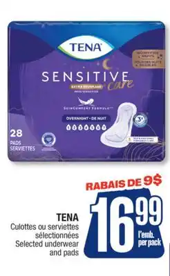 Jean Coutu TENA Selected underwear and pads offer