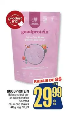 Jean Coutu GOODPROTEIN Selected all-in-one shakes offer