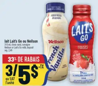 Marché Adonis LAIT LAIT'S GO OU NEILSON | NEILSON OR LAIT'S GO MILK offer