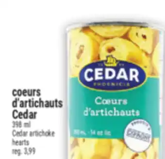 Marché Adonis COEURS D'ARTICHAUTS CEDAR | CEDAR ARTICHOKE HEARTS offer