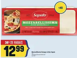Marché Adonis Mozzarellissima fromage en bloc Saputo | Saputo Mozzarellissima cheese block offer