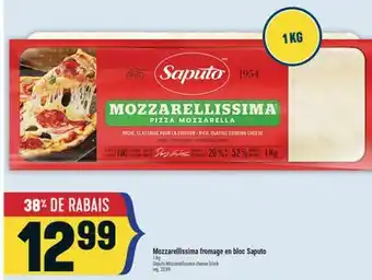 Marché Adonis Mozzarellissima fromage en bloc Saputo | Saputo Mozzarellissima cheese block offer