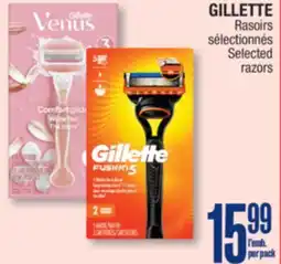 Jean Coutu GILLETTE Selected razors offer