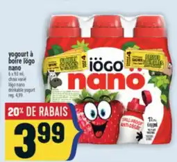 Marché Adonis Yogourt à boire Iögo Nano | Iögo nano drinkable yogurt offer