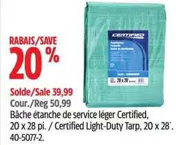 Canadian Tire Certified Light-Duty Tarp, 20 x 28´ offer