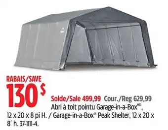 Canadian Tire ShelterLogic Garage-in-a-Box Peak Shelter offer