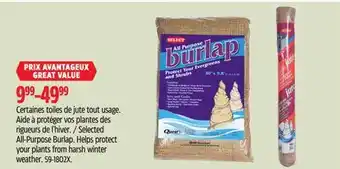 Canadian Tire Quest Selected All-Purpose Burlap offer