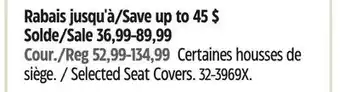 Canadian Tire Autotrends Selected Seat Covers offer