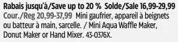 Canadian Tire Dash Mini Aqua Waffle Maker offer