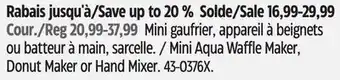 Canadian Tire Dash Mini Aqua Waffle Maker offer