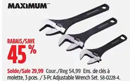 Canadian Tire Maximum 3-Pc Adjustable Wrench Set offer