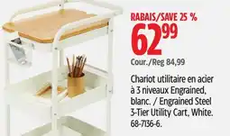 Canadian Tire type A Engrained Steel 3-Tier Utility Cart, White offer