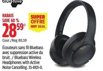 Canadian Tire Bluehive Bluebass Wireless Headphones with Active Noise Cancelling offer