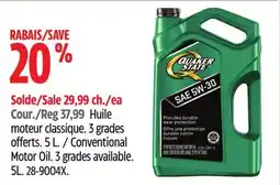 Canadian Tire Quaker State Conventional Motor Oil offer