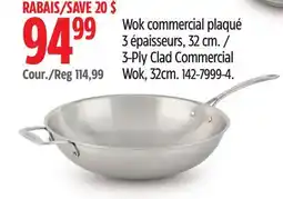 Canadian Tire Lagostina 3-Ply Clad Commercial Wok, 32cm offer